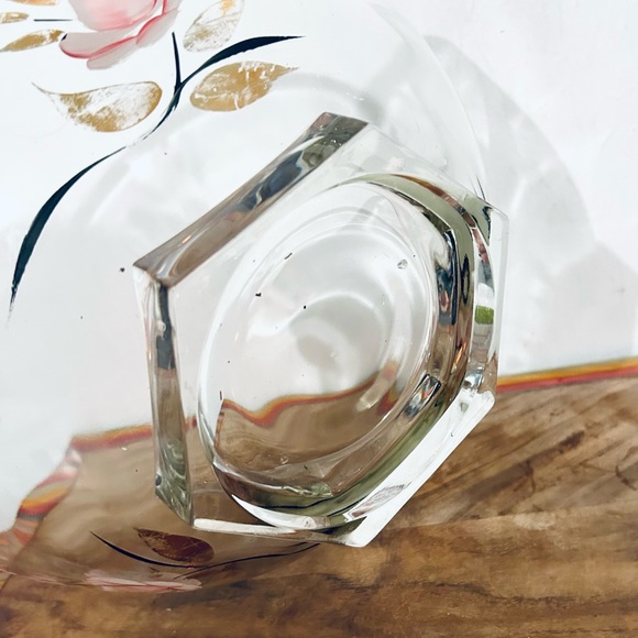 1960's Mid-Century Glass Pink/Gold
Floral Chip & Dip Bowl - Picture 7 of 10